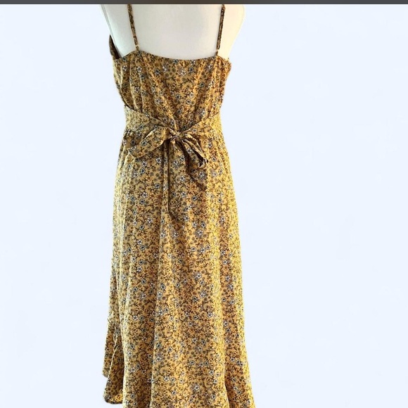 Floral Dark Yellow Dress - Picture 2 of 3